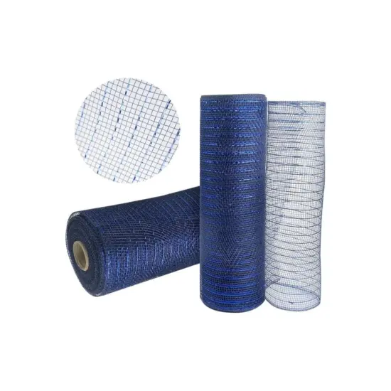 10" Poly Deco Mesh: Metallic Navy/Royal (10 Yards) {4}