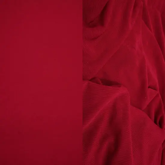 1 Yard Slinky Rib 1x1 Solid Knit Fabric 240 GSM, 52/54&Prime; Wide Polyester Spandex Blend RED {1}