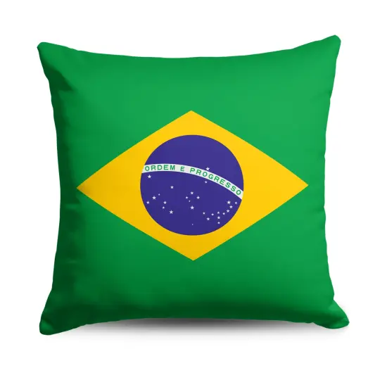 Country Flag 18 Inch Throw Pillow Brazil {1}
