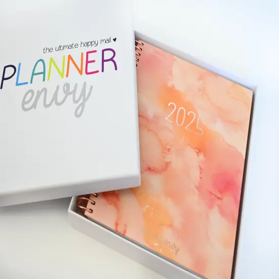2025 Planner - Mini Horizontal Layout, Spiral Bound - "Sunset Watercolor" (#403) {3}