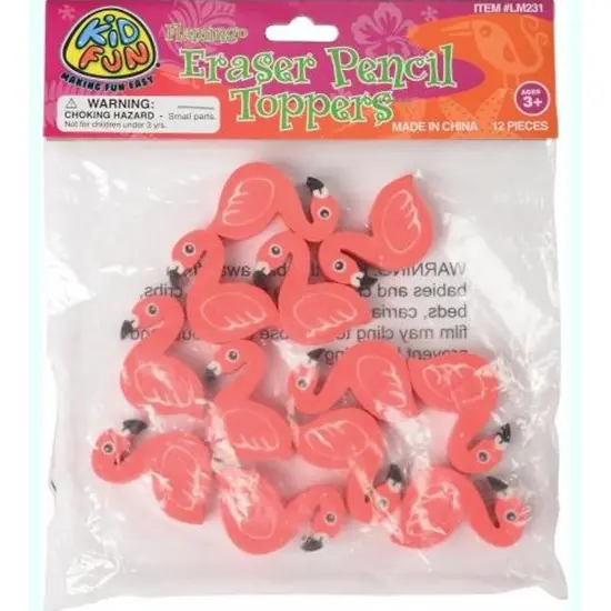 Flamingo Eraser Pencil Toppers Include 12 Units {2}