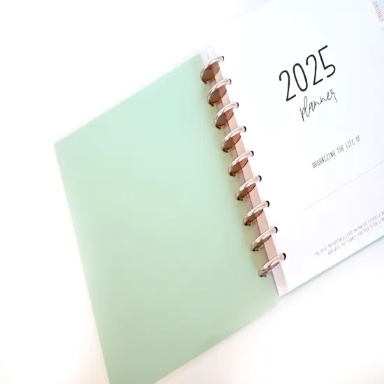 2025 Planner - Vertical Layout, Disc Bound - "Teal Strokes" (#902) {3}