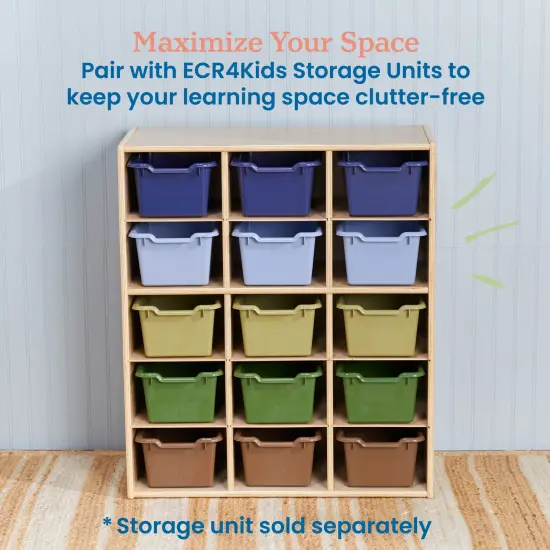 Scoop Front Storage Bins, Multipurpose Organization, 15-Pack Earthtone {5}