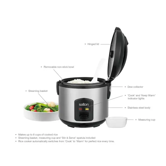 Salton Automatic Rice Cooker & Steamer - 8 Cup {6}