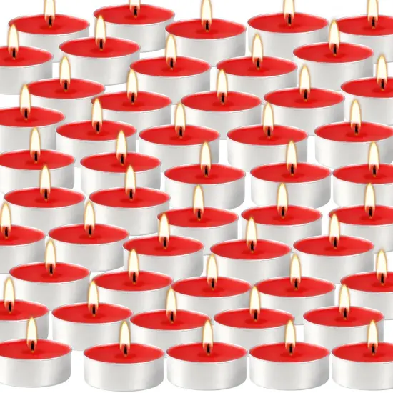Red Scented Tealight Candles - 100 Pack Votive Candles Bulk - Apple Fragrance Tea Light Candle Gift Set for Holiday, Wedding and Home - 4 Hour {2}