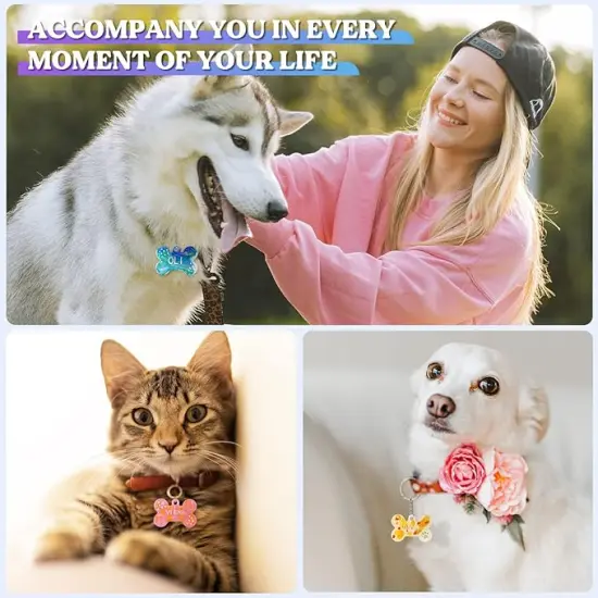 LET'S RESIN Pet Tag Resin Molds Silicone For Cat Dog | Epoxy Resin & UV Resin Bone Shape Keychain Molds with 10Pcs Key Ring & 10pcs Jump Ring, DIY Keychain Pendant Charm Crafts {4}