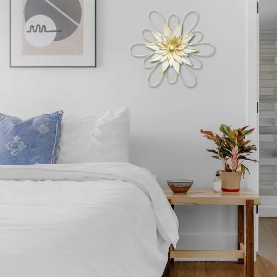 hogardeck Metal Flower Wall Decor - 13" Metal Floral Wall Decoration for Bedroom, Living Room, Bathroom, Kitchen, Outdoor Wall Art {6}