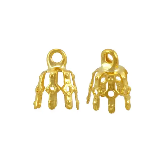 Bell Caps Jewelry Findings - 10mm Gold Plated (10-Pcs) {1}