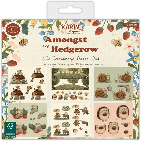 Craft Consortium 3D Decoupage 8"X8" Pad 18/Pkg-Amongst The Hedgerow {1}