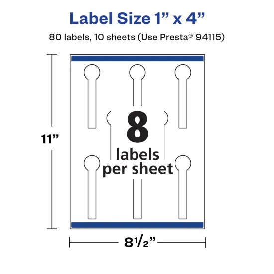 Avery Durable Waterproof Lollipop Labels with Sure Feed, 1" x 4" {5}