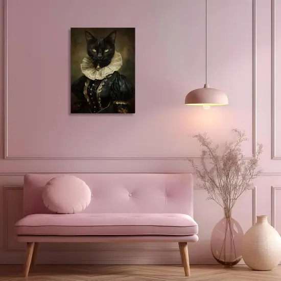 Halloween Gothic Cat Canvas Wall Art - 12X16 Inch {2}