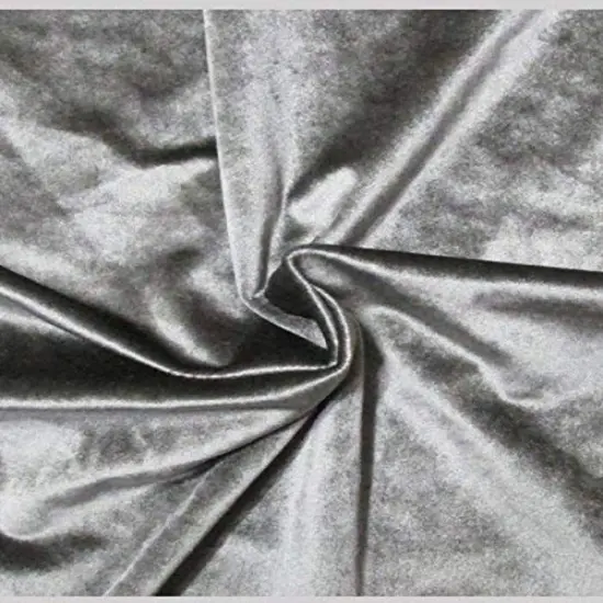 1 Yard Velvet Upholstery Fabric Soft 100% Polyester for Curtains Drapes Bedding & D&eacute;cor Grey {1}