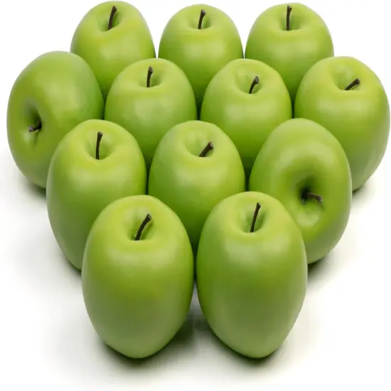 12Pcs Artificial Apples - Green {1}