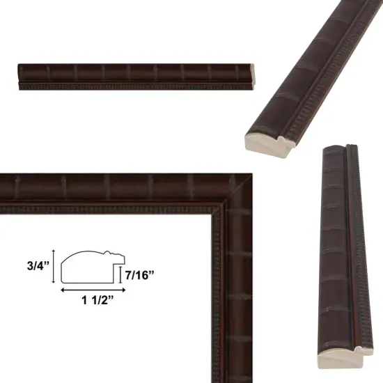 Boho Dark Brown Bamboo Picture Frame 15x15 frame {3}