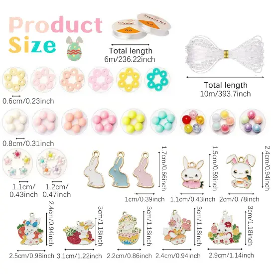 Upseller - Large - Multicolor - Easter Bunny Beading 8243 pcs Decorative set with assessories jewellery making crafts - 8243,1 Set {3}