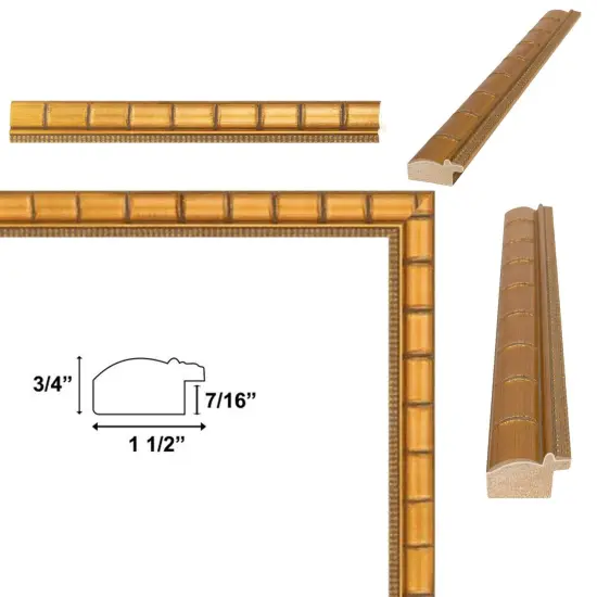 Boho Gold Bamboo Wood Picture Frame 12x20 frame {3}