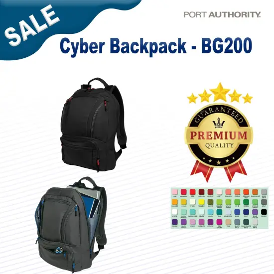 Port Authority&reg; Cyber Backpack Dk Char/Royal {2}