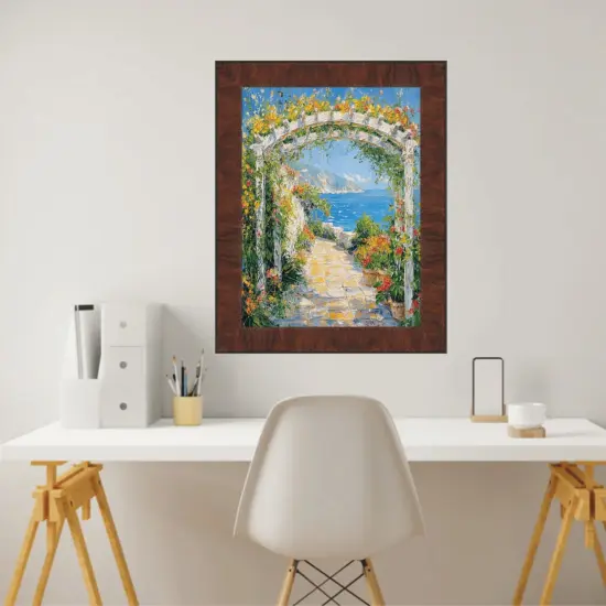 Contemporary Wood Grain Walnut Scoop Picture Frame 16x20 frame {4}