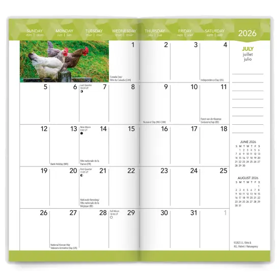 Chickens | 2026-2027 3.5 x 6.5 Inch Two Year Monthly Pocket Planner Calendar {4}