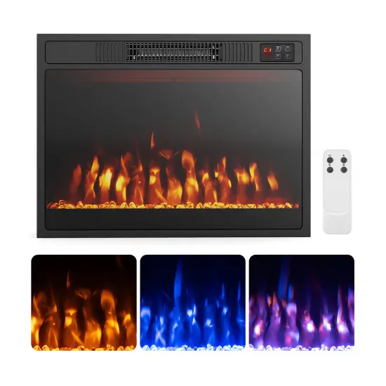 23 Inches Electric Fireplace Heater with Alter Flame Color and Brightness {4}
