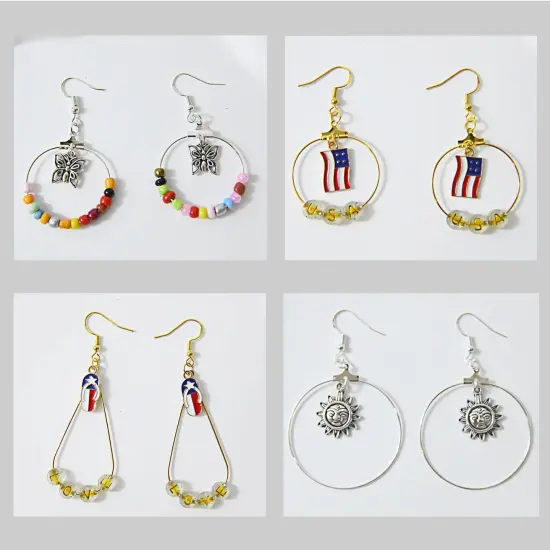 XKCWXY 483Pcs Earring Making Kit with Beading Hoop Earring Finding Component Accessories,Earring Hooks,Jump Rings,Earring Backs for Jewelry Making DIY Craft {3}