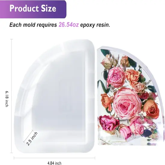 LET'S RESIN Bookends Resin Molds, 1 Pair Geode Book Organize Resin Molds Silicone Large, Crystal Epoxy Resin Molds for Books, Desktop Organizer, Office Home Decoration, Gift {2}