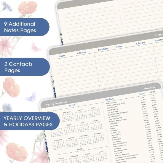 Pocket Calendar 2025-2026 - Pocket Planner 2025-2026 for Purse, Academic Planner 2025-2026 from Jul. 2025 - Jun. 2026, 6.3''&times;3.8'', Weekly & Monthly Planner with Pen Loop - Floral {5}