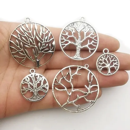 100g Craft Supplies Mixed Tree of Life Pendants Beads Charms Pendants for Crafting, Jewelry Findings Making Accessory for DIY Necklace Bracelet (M075) {5}