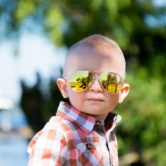Livin' Well Baby Aviator Sunglasses for Kids - Gold {4}