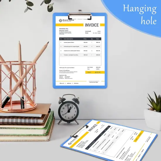 4 Pieces Blue Magnetic Clipboards Clip Board with Low Profile Letter Size Clipboards 9X 12.5 Inch Standard Clip for Refrigerator Office Home Classroom Factory {4}