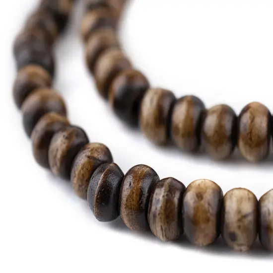 The Bead Chest Brown Rustic Bone Mala Beads (6mm) {1}