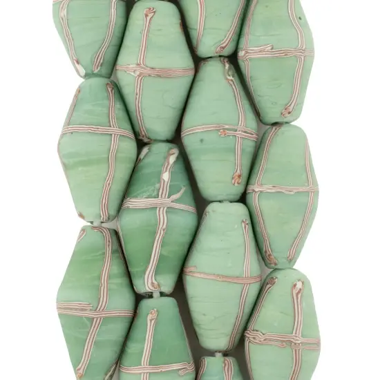 The Bead Chest Java French Cross Beads: Indonesian Glass Trade Beads for DIY Jewelry Making (Pistachio Green) {4}