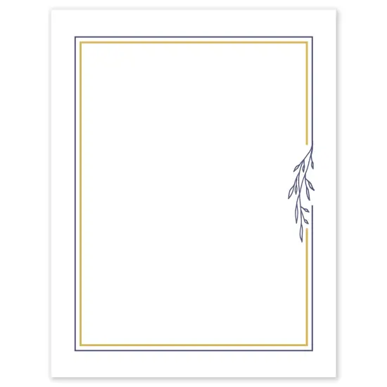 Avery Printable Full-Sheet Cardstock, Gold & Navy Border with Florals, 8.5" x 11", Matte White Full-Sheet Cardstock, Laser/Inkjet, 10ct, Great for Craft Cardstock Paper {1}