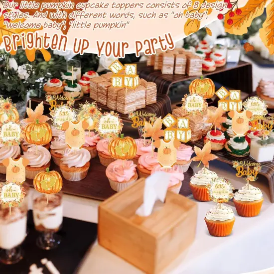 Oh Baby Cupcake Toppers Little Pumpkin Baby Shower {3}