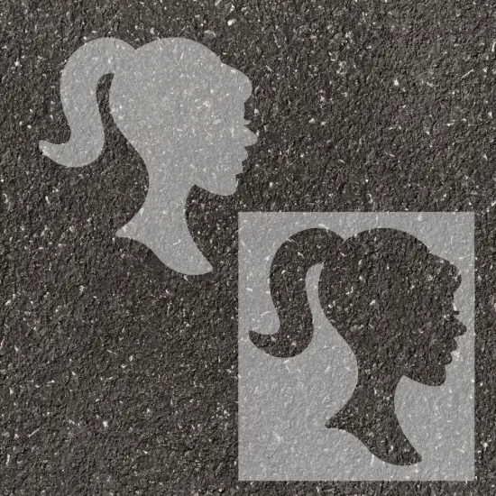 Doll Head Parking Space Stencil | High School Senior Parking Spot Stencil | Reusable Stencil | Stencil Ease | {2}