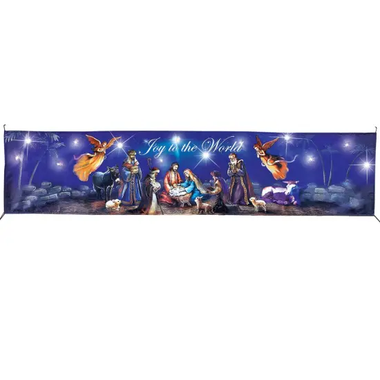 Collections Etc Lighted Nativity Banner Holy Night Decoration {2}