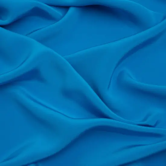 1 Yard Solid Directoire Blue Silk 4 Ply Crepe Ideal Fabric 44" Wide for Wedding Gowns & Blouses {1}