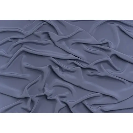 1 Yard Elegant Infinity Blue Silk Crepe Fabric Luxurious Four Ply for Sewing Projects, 44 Inches Width {3}