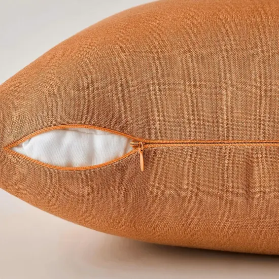 Pack of 2 Decorative Linen Burlap Pillow Covers 20x20 Inch {3}