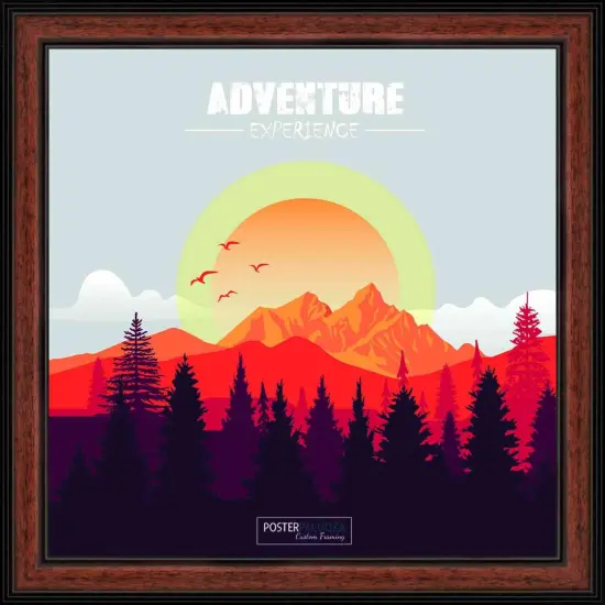 Photo Size Decor Brown Picture Frame - UV Acrylic, Foam Board Backing, Hanging Hardware {5}