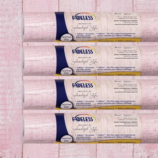 Schoolgirl Style Bulletin Board Paper, 48" x 12', Southern Charm in Pink, 4 Rolls {1}