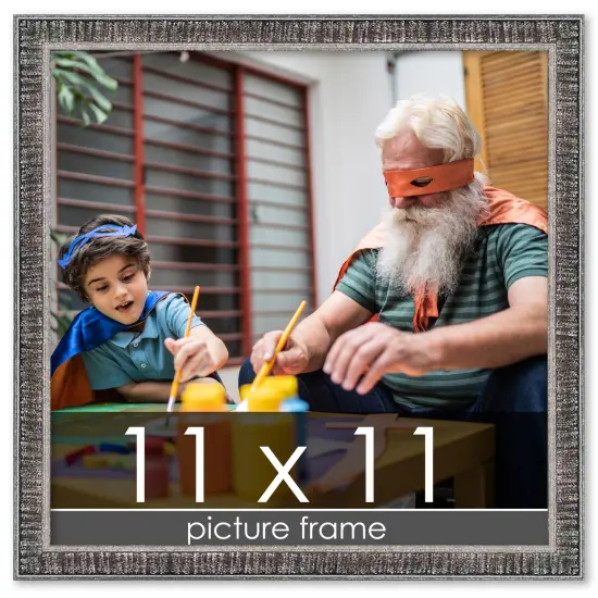 Square Textured Black Picture Frame - UV Acrylic, Foam Board Backing, Hanging Hardware {1}