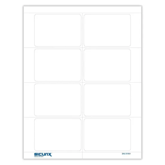 Plain Adhesive Badges, White, Pack of 200 {1}