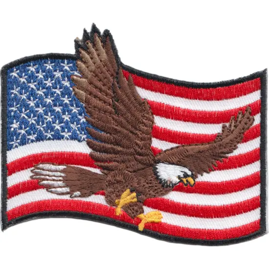 American Flag With Eagle Patch 3" {1}