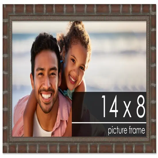 14x8 Modern Bamboo Picture Frame with UV-Resistant Acrylic & Acid Free Backing, Available in5 Finishes - Gold, Silver, Brown, Black, and Natural {1}