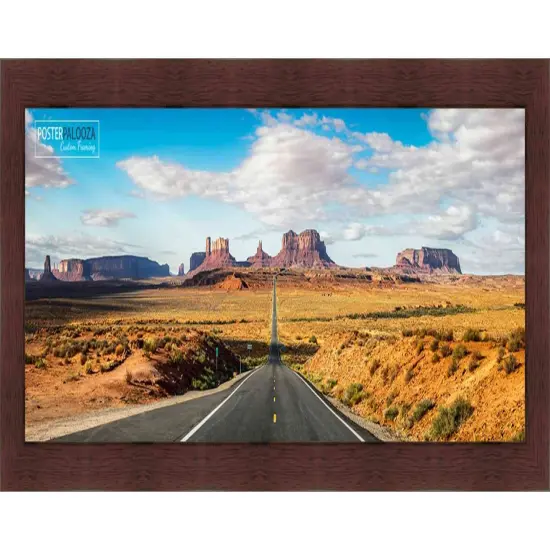 Panoramic Minimalist Brown Picture Frame - UV Acrylic, Foam Board Backing, Hanging Hardware {1}