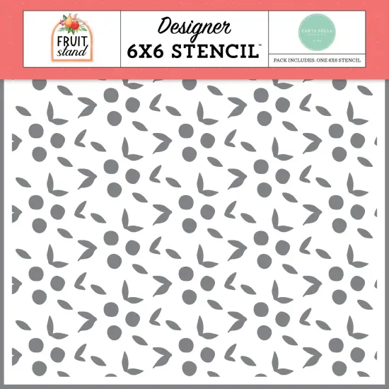 Carta Bella Stencil 6"X6"-Berries And Leaves, Fruit Stand {1}