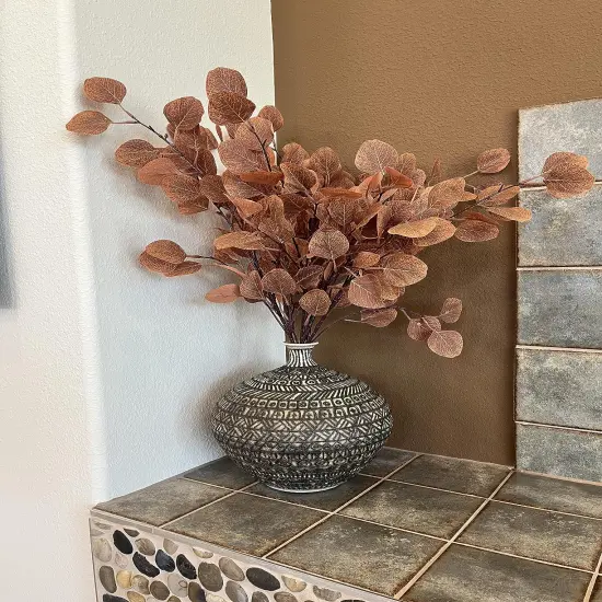 3pcs Fall Eucalyptus Stems, Artificial Eucalyptus Leaves Branches for Autumn Thanksgiving Fall Decor {1}
