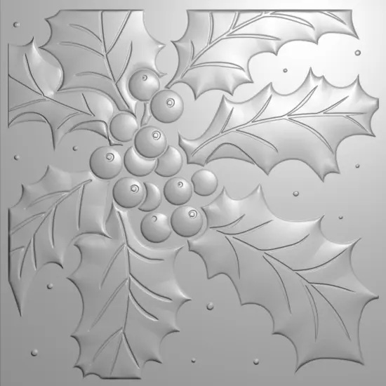 Nature's Garden 3D Embossing Folder 5.5"X5.5"-Holly Evergreen, Holly & Ivy {3}