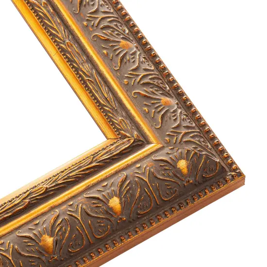 Photo Size Museum Gold Picture Frame - UV Acrylic, Foam Board Backing, Hanging Hardware {4}